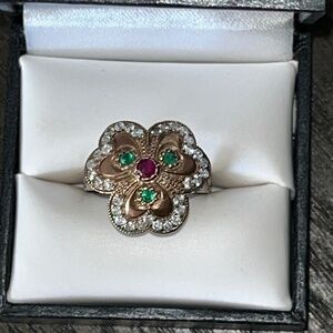 Artisnal Gold and Gemstone Women's Ring 7.75